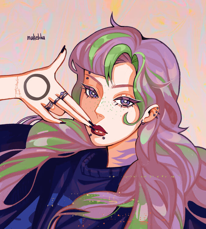 Ichika Andreeva, funder of Kryios Industries, member of the Supranatural Union, and Ex-Team Galactic Member. art by makebka.